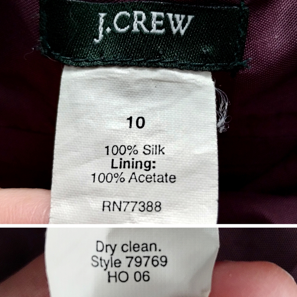 J.Crew 2006 100% Silk Halter Fit & Flare Midi Dress Purple Y2K 10 - Picture 9 of 9